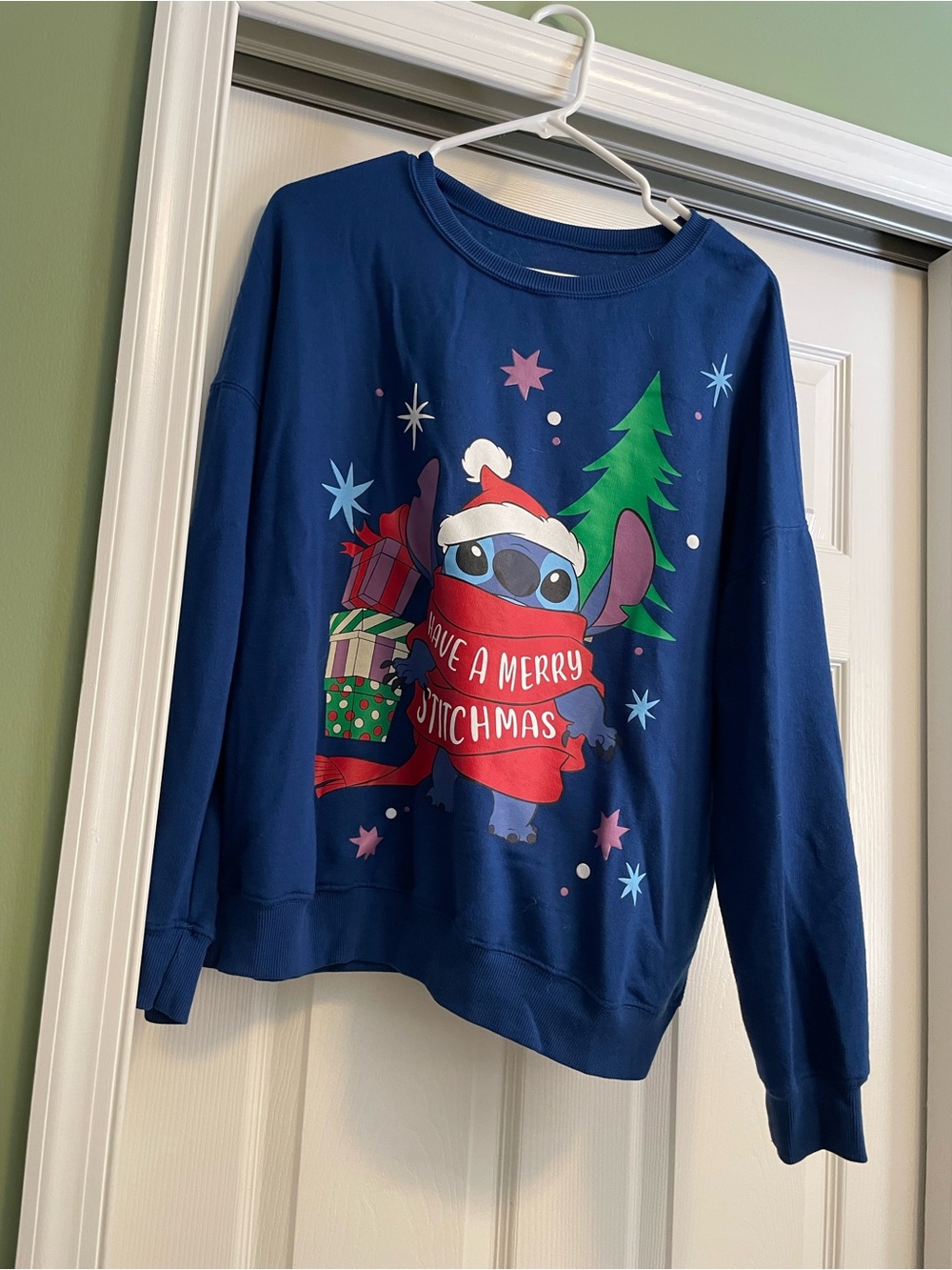 Disney Blue 'Have a Merry Stitchmas' Crewneck Sweatshirt